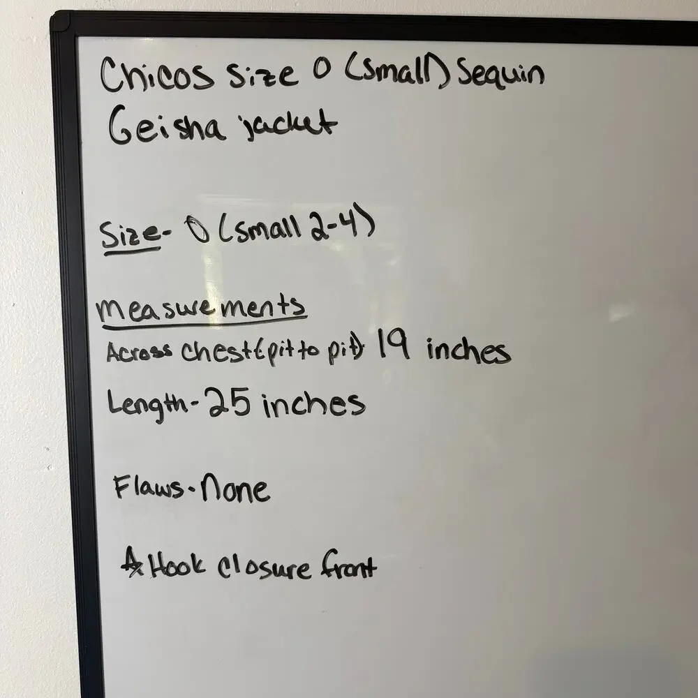 Chico's Womens Black and White Sequin Geisha Jacket Size 0 (Small) - Picture 6 of 6